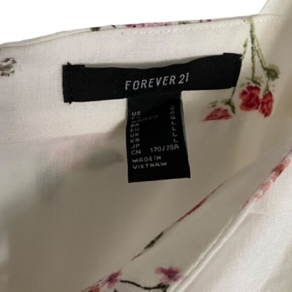 NWT Forever 21 Sunny Spot White Floral Linen Blend Short Romper Large - Picture 2 of 4